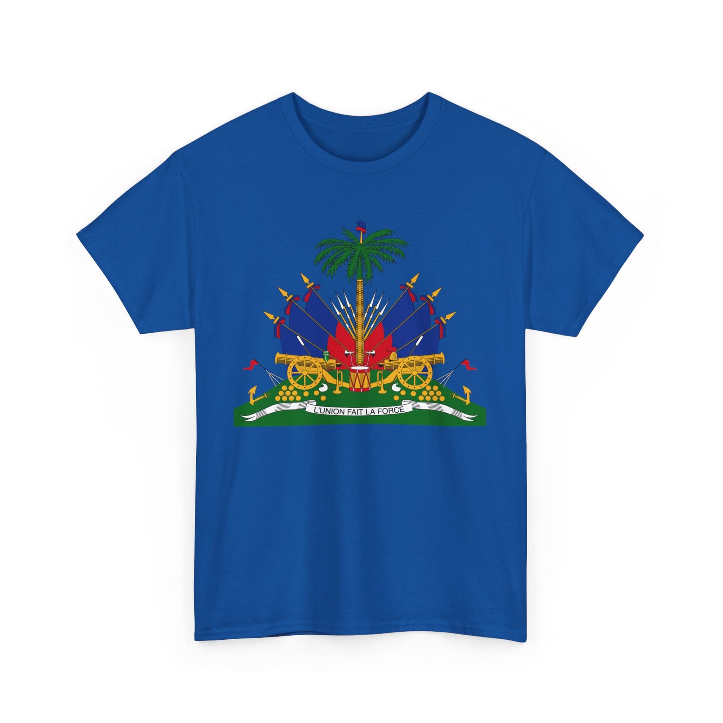Haiti Coat of Arms Cotton Tee - Haitian Flag Design, Gifts for Heritage Lovers, Casual Wear, Unisex Tee
