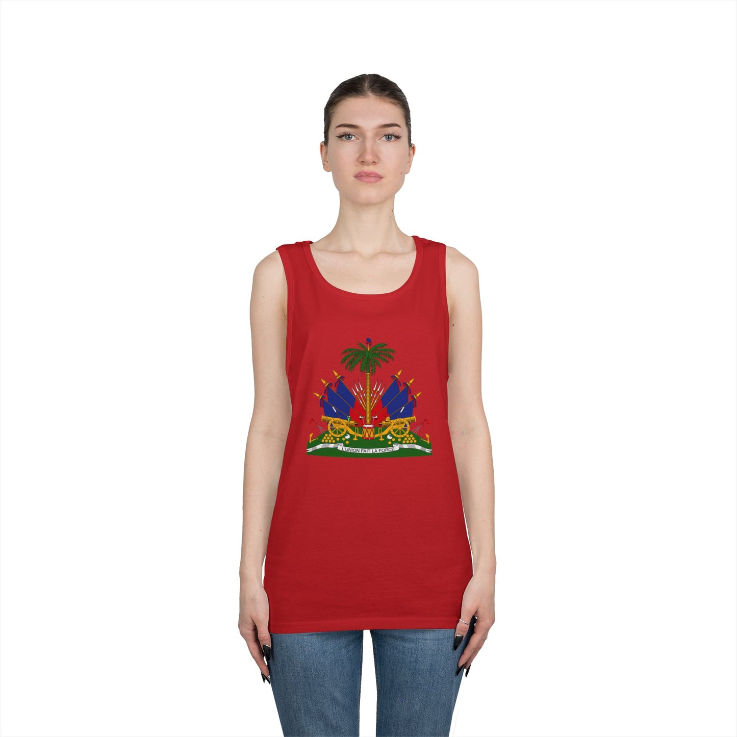 Haitian Pride Tank Top - Unisex Heavy Cotton, Beachwear, Summer Style, Festival Shirt, Gift for Him/Her, Cultural Apparel