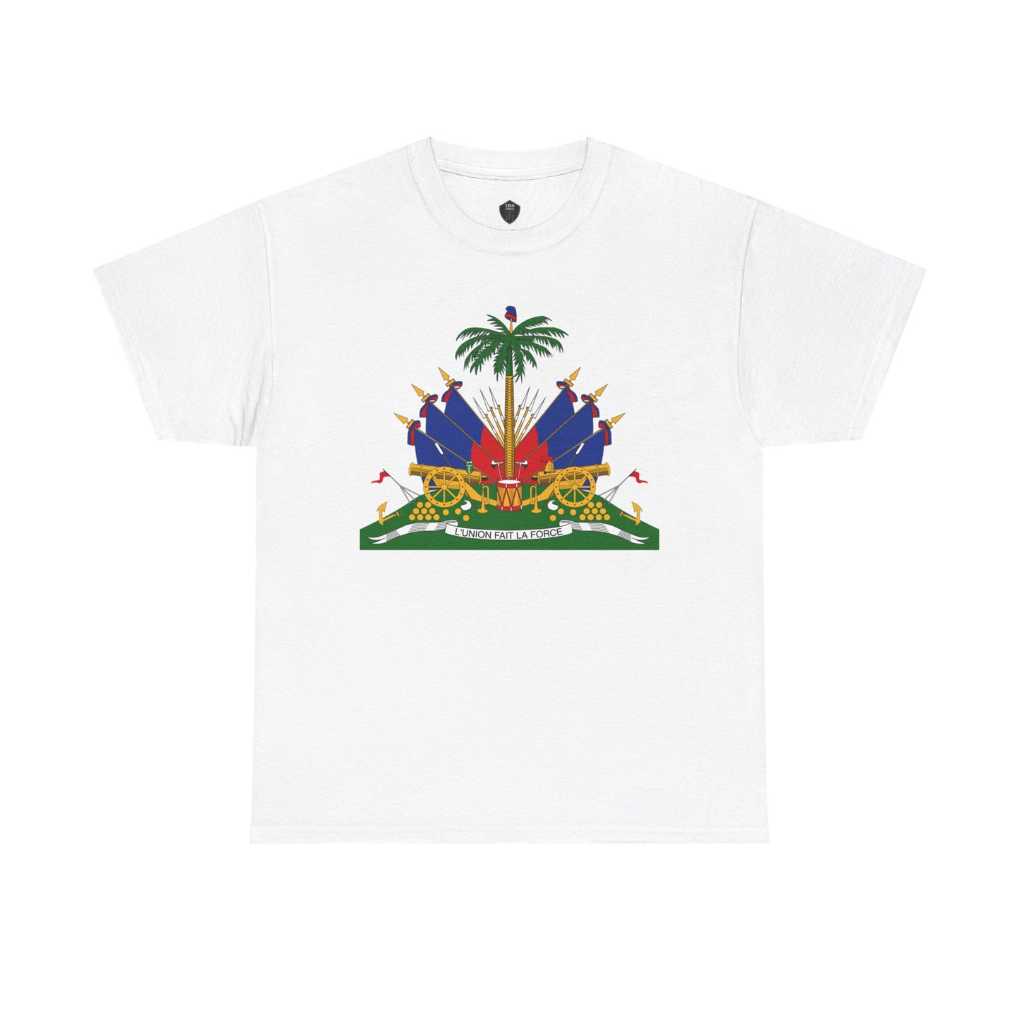 Haiti Coat of Arms Cotton Tee - Haitian Flag Design, Gifts for Heritage Lovers, Casual Wear, Unisex Tee