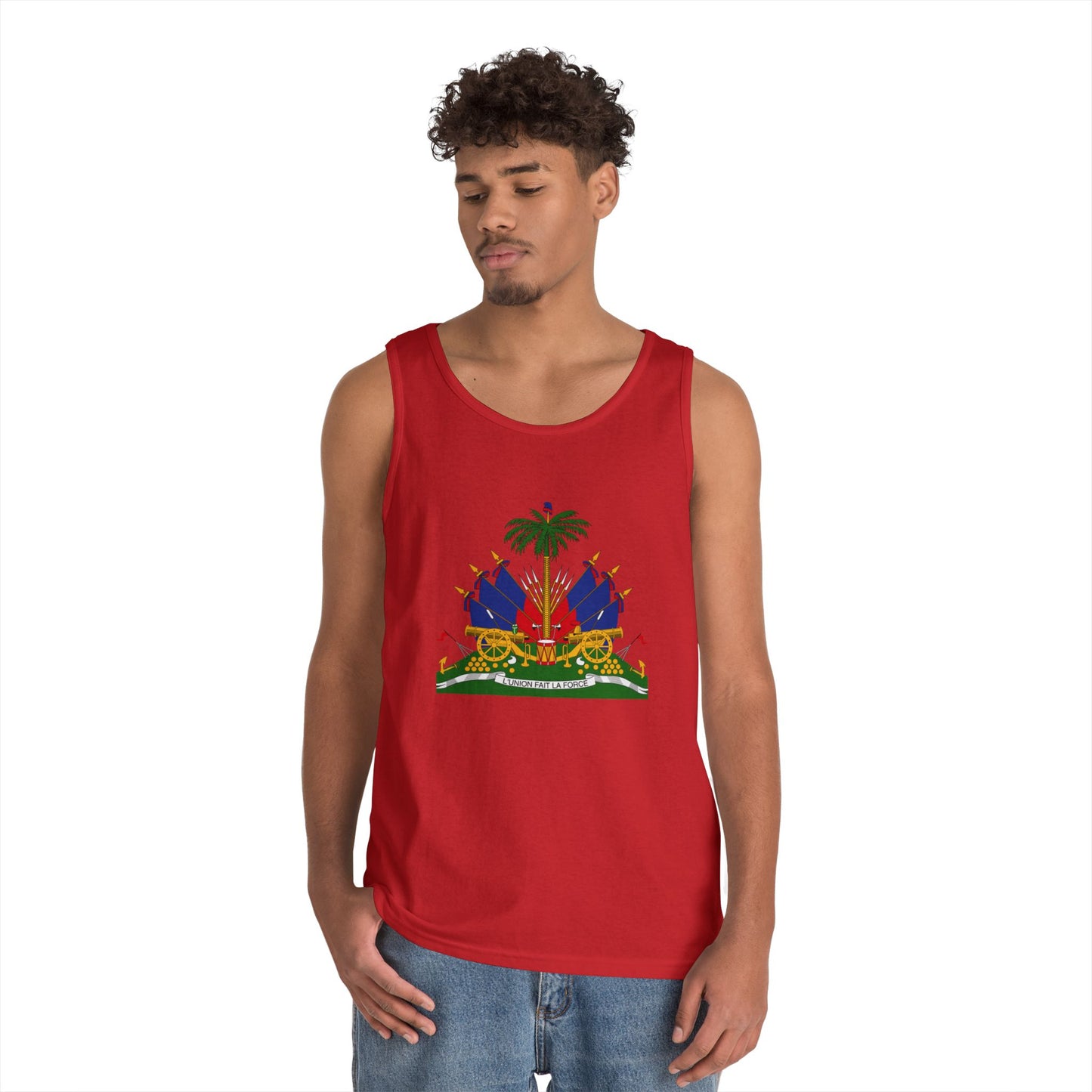 Haitian Pride Tank Top - Unisex Heavy Cotton, Beachwear, Summer Style, Festival Shirt, Gift for Him/Her, Cultural Apparel