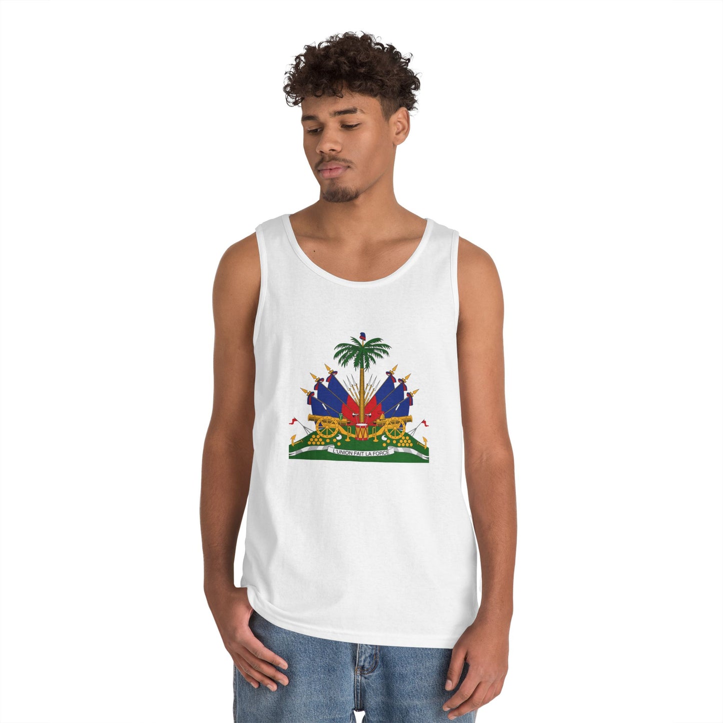 Haitian Pride Tank Top - Unisex Heavy Cotton, Beachwear, Summer Style, Festival Shirt, Gift for Him/Her, Cultural Apparel