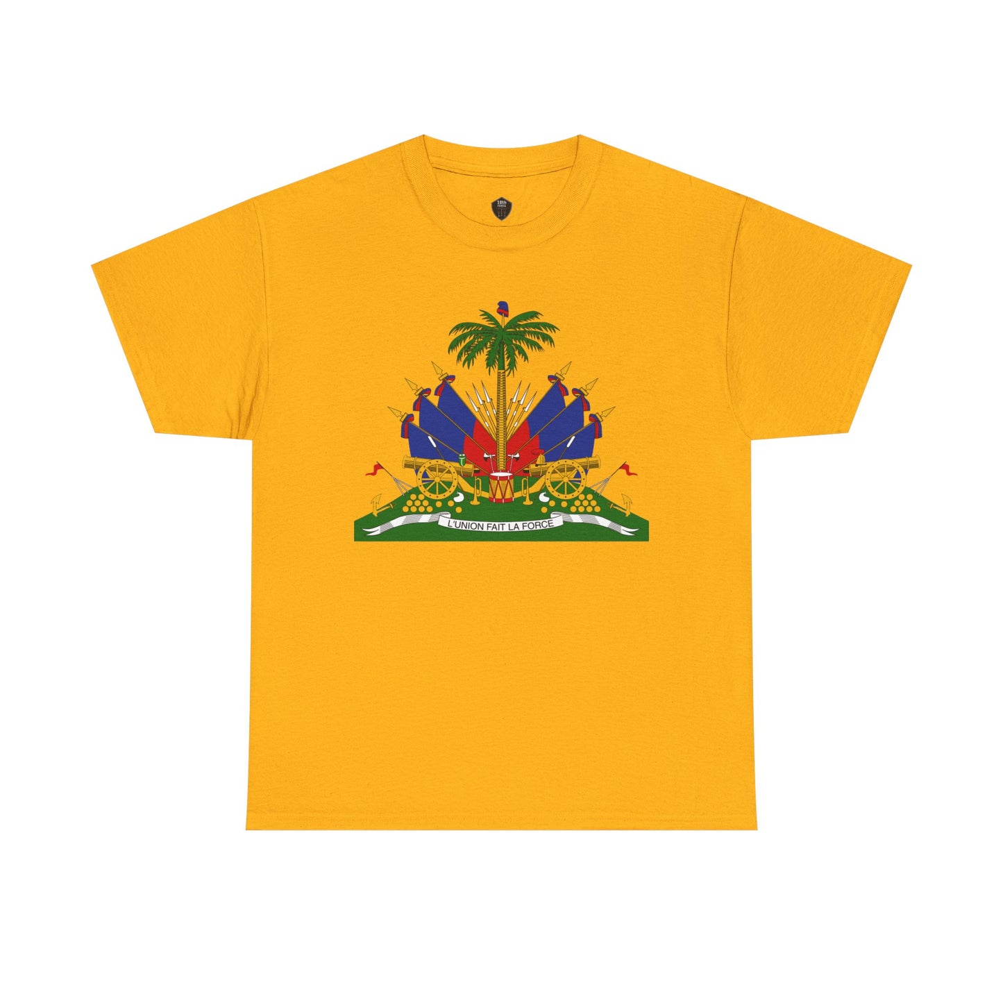 Haiti Coat of Arms Cotton Tee - Haitian Flag Design, Gifts for Heritage Lovers, Casual Wear, Unisex Tee