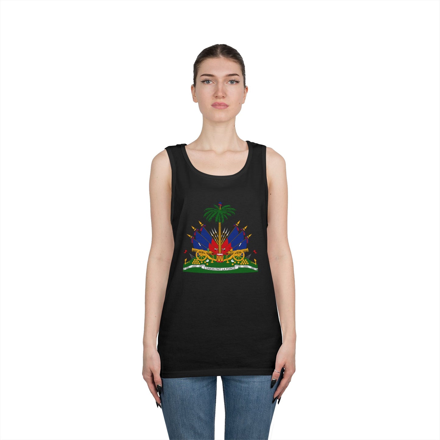 Haitian Pride Tank Top - Unisex Heavy Cotton, Beachwear, Summer Style, Festival Shirt, Gift for Him/Her, Cultural Apparel