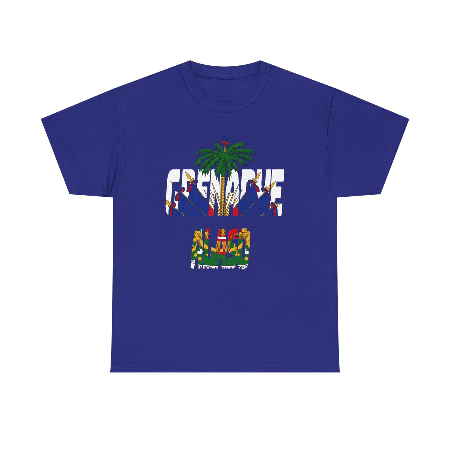 "Grenadye Alaso" Haitian Flag Emblem Print Graphic Tee, Casual Summer Shirt, Unisex T-Shirt, Beach Wear, Vacation Essentials
