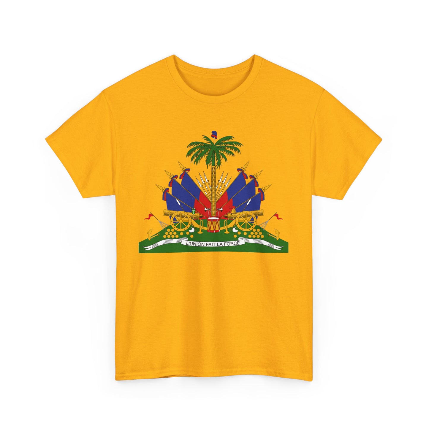 Haiti Coat of Arms Cotton Tee - Haitian Flag Design, Gifts for Heritage Lovers, Casual Wear,  Unisex Tee