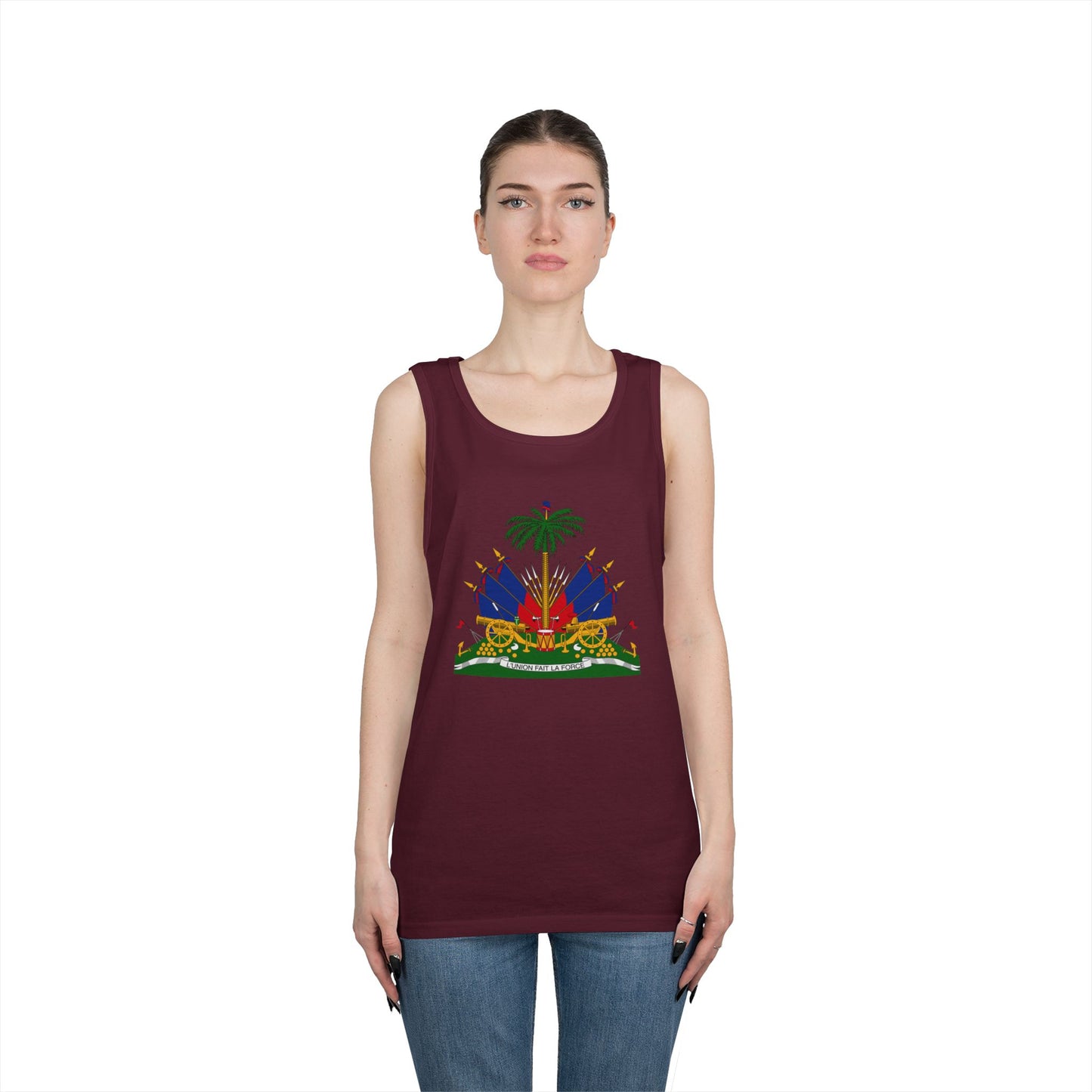 Haitian Pride Tank Top - Unisex Heavy Cotton, Beachwear, Summer Style, Festival Shirt, Gift for Him/Her, Cultural Apparel