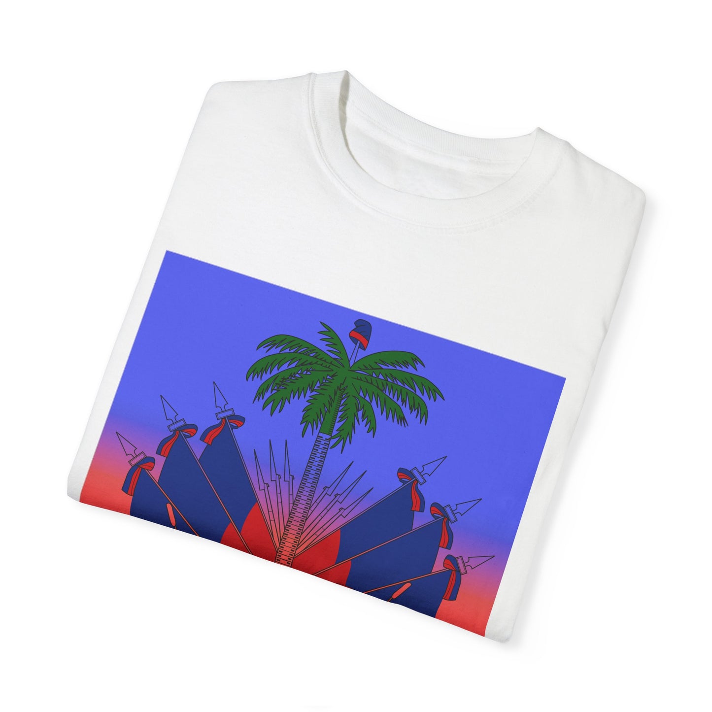 Haitian Pride Garment-Dyed T-Shirt | Vibrant Cultural Art