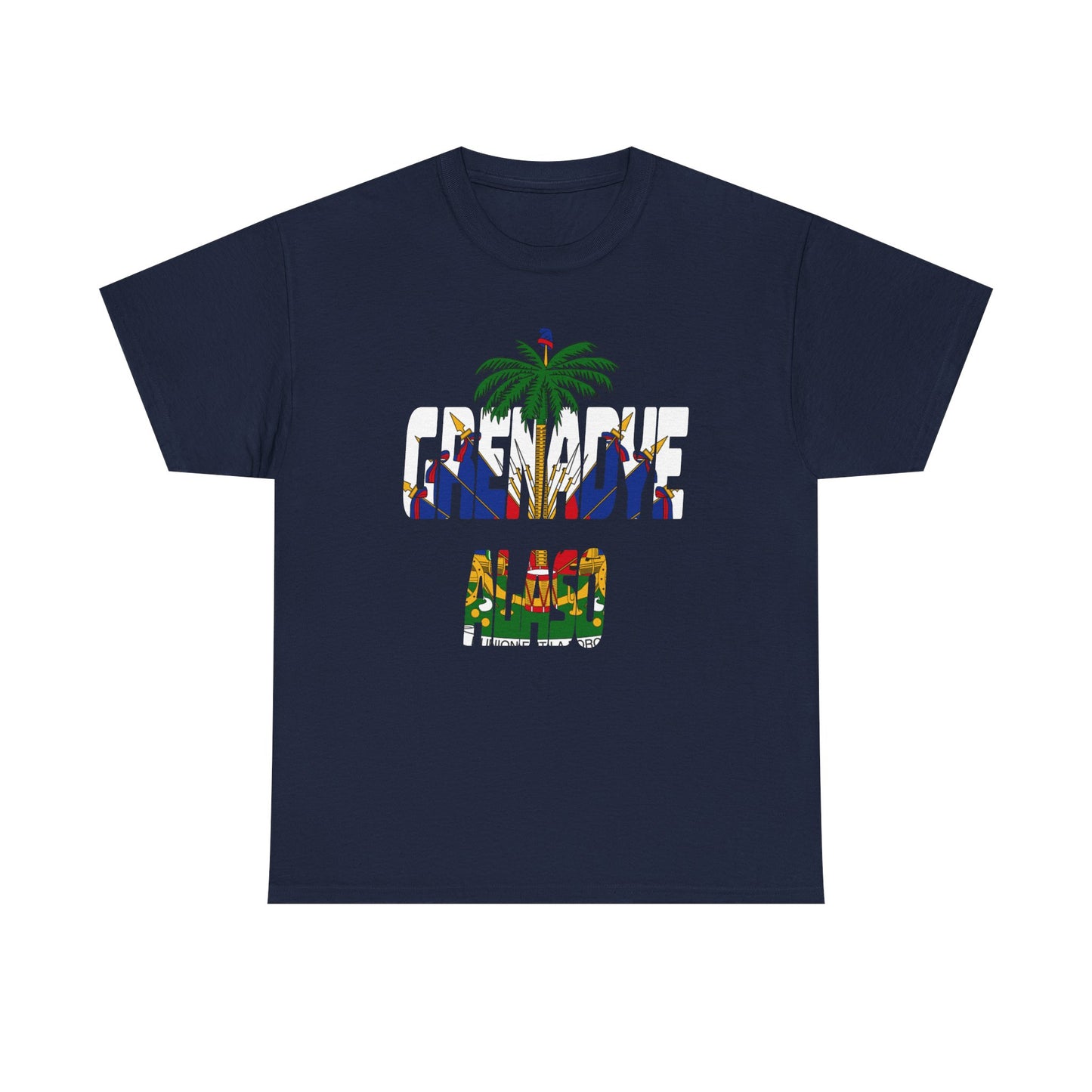 "Grenadye Alaso" Haitian Flag Emblem Print Graphic Tee, Casual Summer Shirt, Unisex T-Shirt, Beach Wear, Vacation Essentials