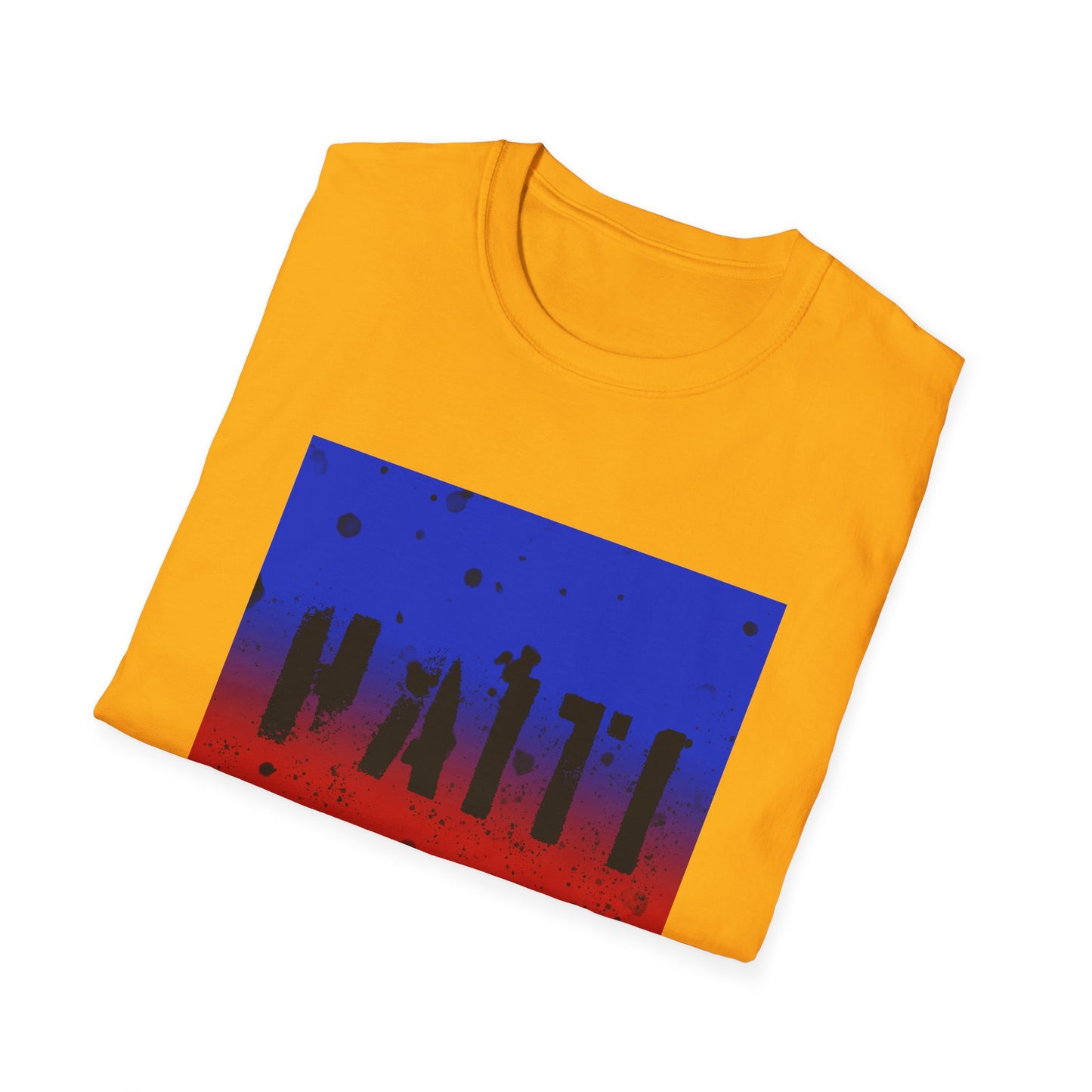 Haiti Pride Unisex Softstyle T-Shirt - Vibrant Red & Blue Design