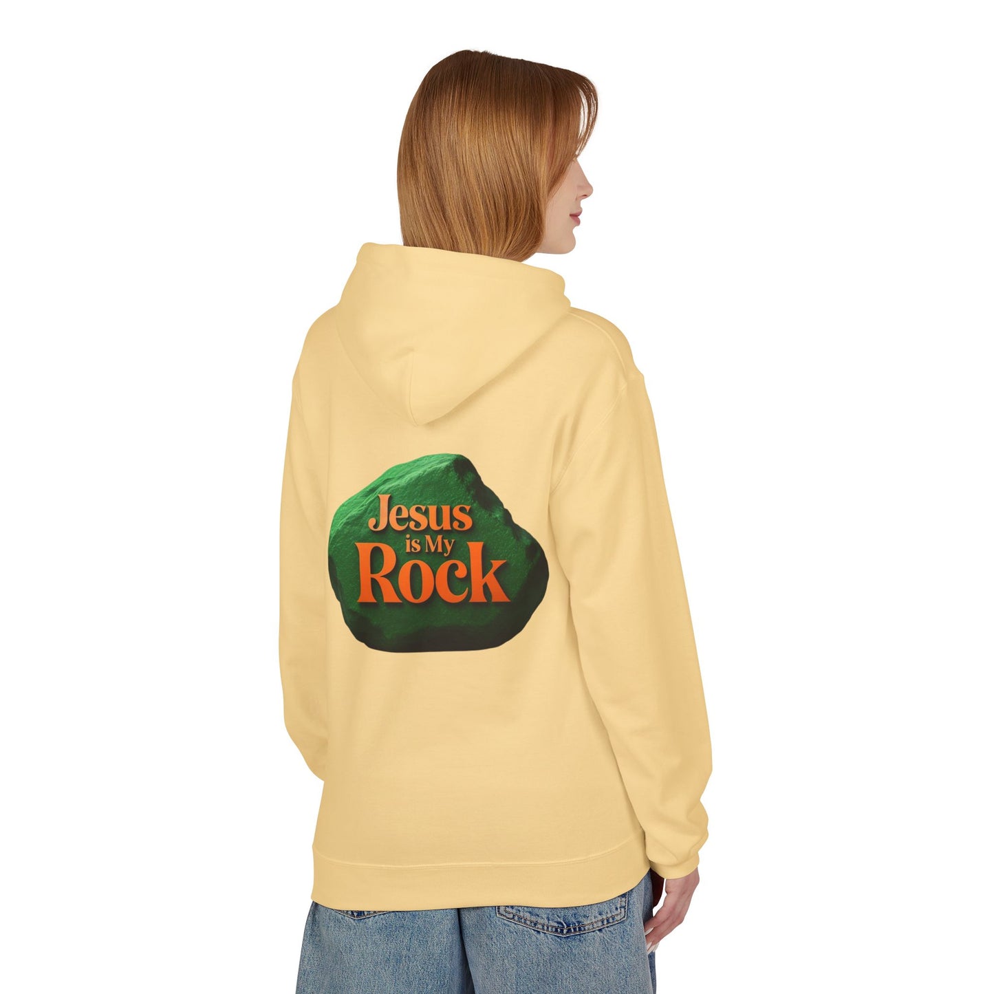 Jesus is My Rock Unisex Fleece Hoodie - Inspirational Comfort for All