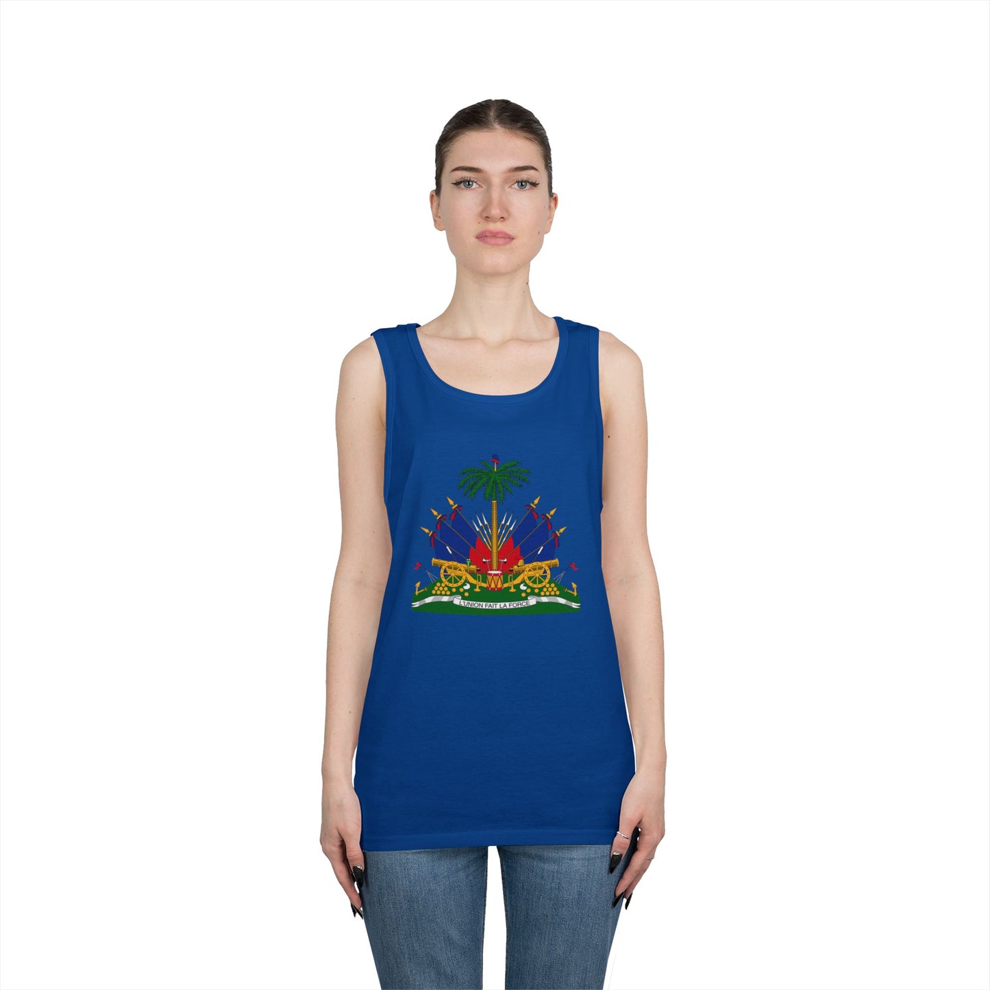 Haitian Pride Tank Top - Unisex Heavy Cotton, Beachwear, Summer Style, Festival Shirt, Gift for Him/Her, Cultural Apparel