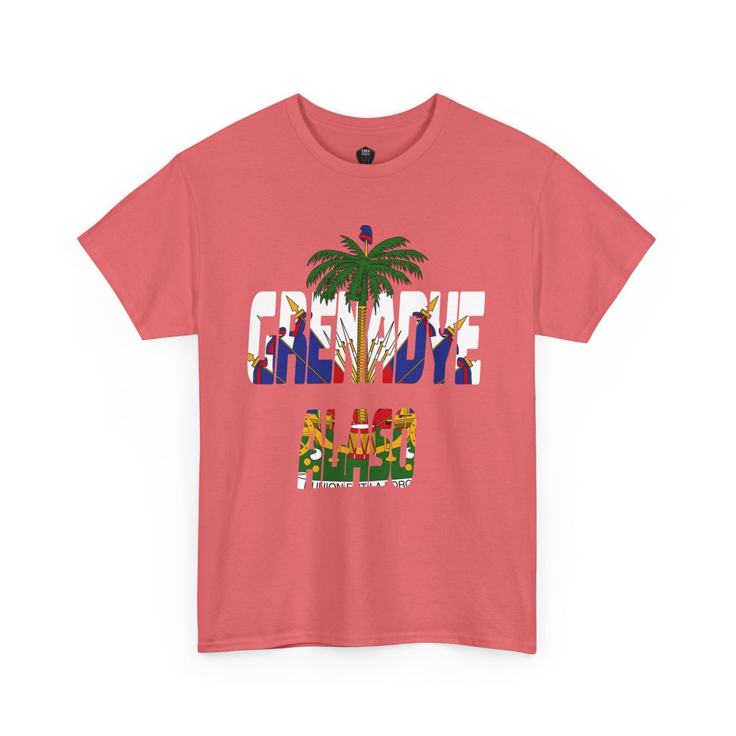 "Grenadye Alaso" Haitian Flag Emblem Print Graphic Tee, Casual Summer Shirt, Unisex T-Shirt, Beach Wear, Vacation Essentials
