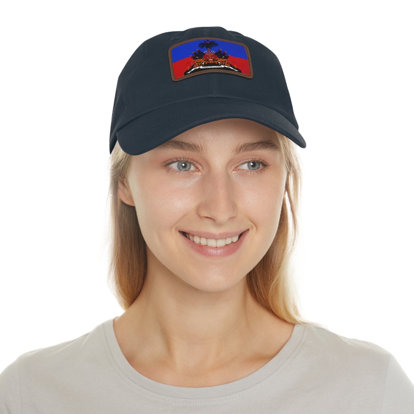 Haitian Flag Dad Hat with Leather Patch - Casual Style for Everyday Wear