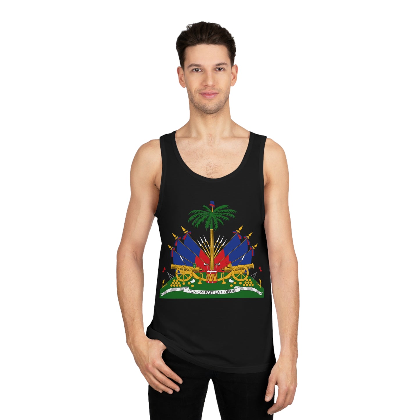 Haiti Coat of Arms Tank Top - Haitian Flag Design - Perfect for Summer Celebrations