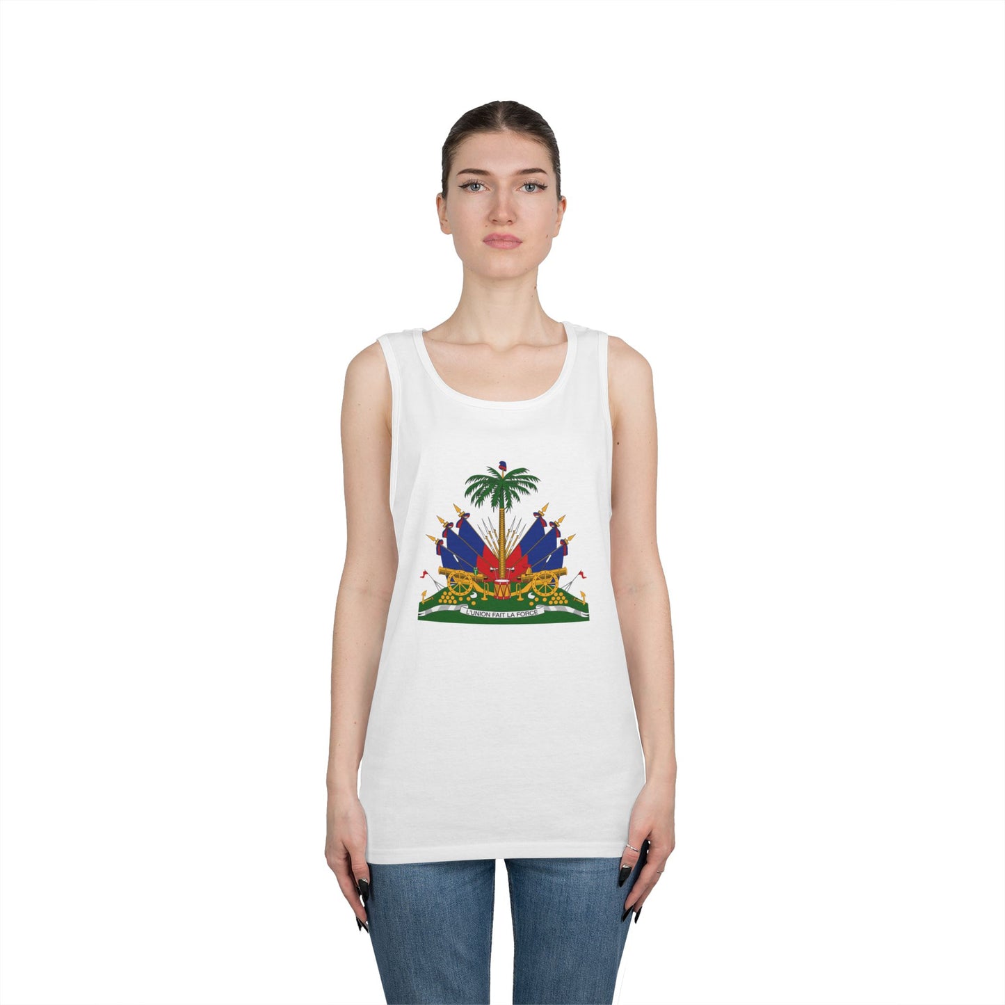 Haitian Pride Tank Top - Unisex Heavy Cotton, Beachwear, Summer Style, Festival Shirt, Gift for Him/Her, Cultural Apparel