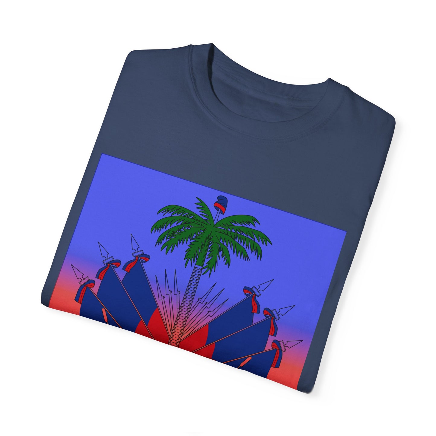 Haitian Pride Garment-Dyed T-Shirt | Vibrant Cultural Art