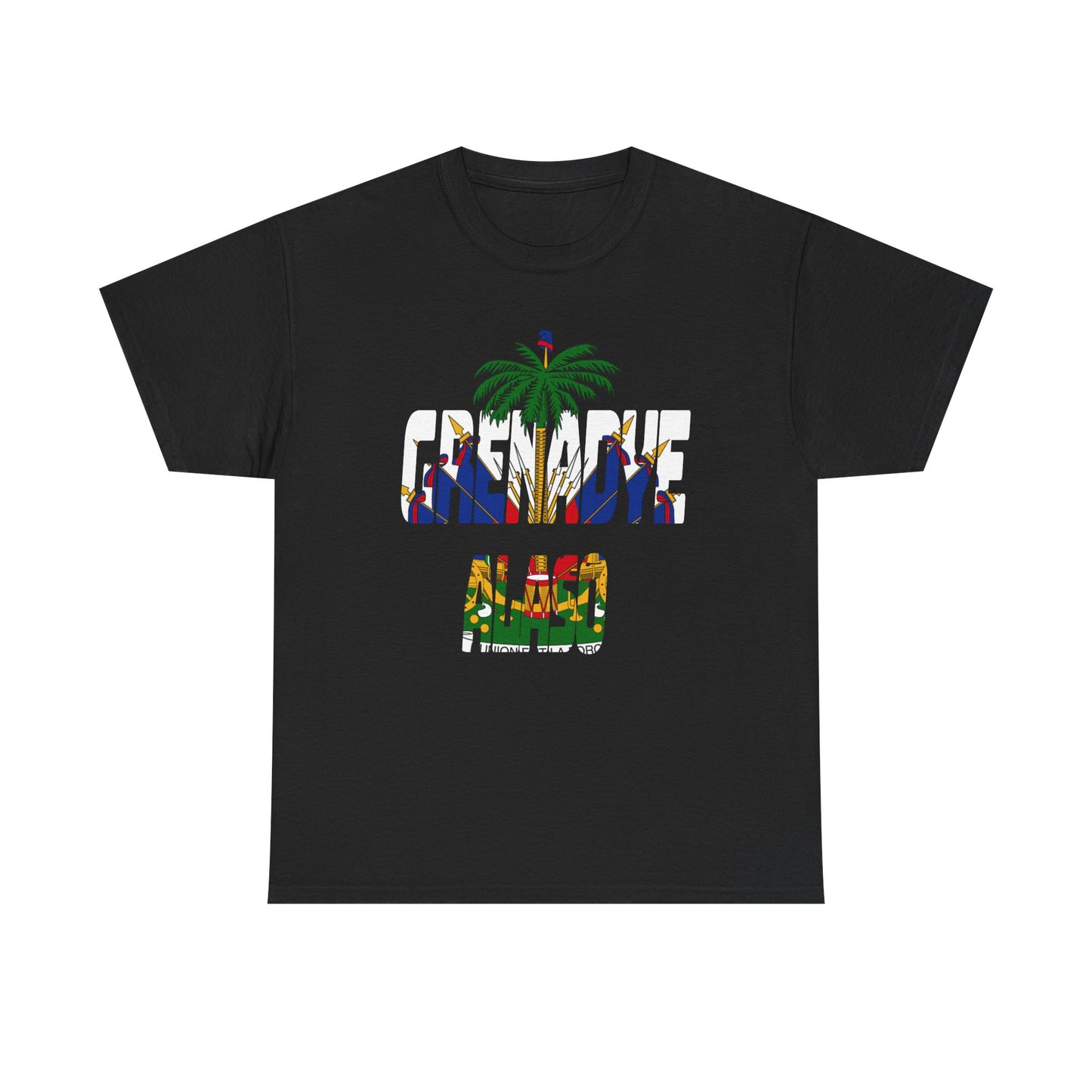 "Grenadye Alaso" Haitian Flag Emblem Print Graphic Tee, Casual Summer Shirt, Unisex T-Shirt, Beach Wear, Vacation Essentials
