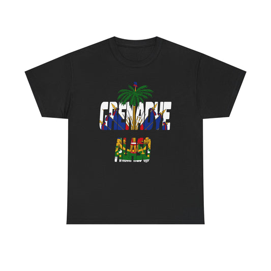 "Grenadye Alaso" Haitian Flag Emblem Print Graphic Tee, Casual Summer Shirt, Unisex T-Shirt, Beach Wear, Vacation Essentials