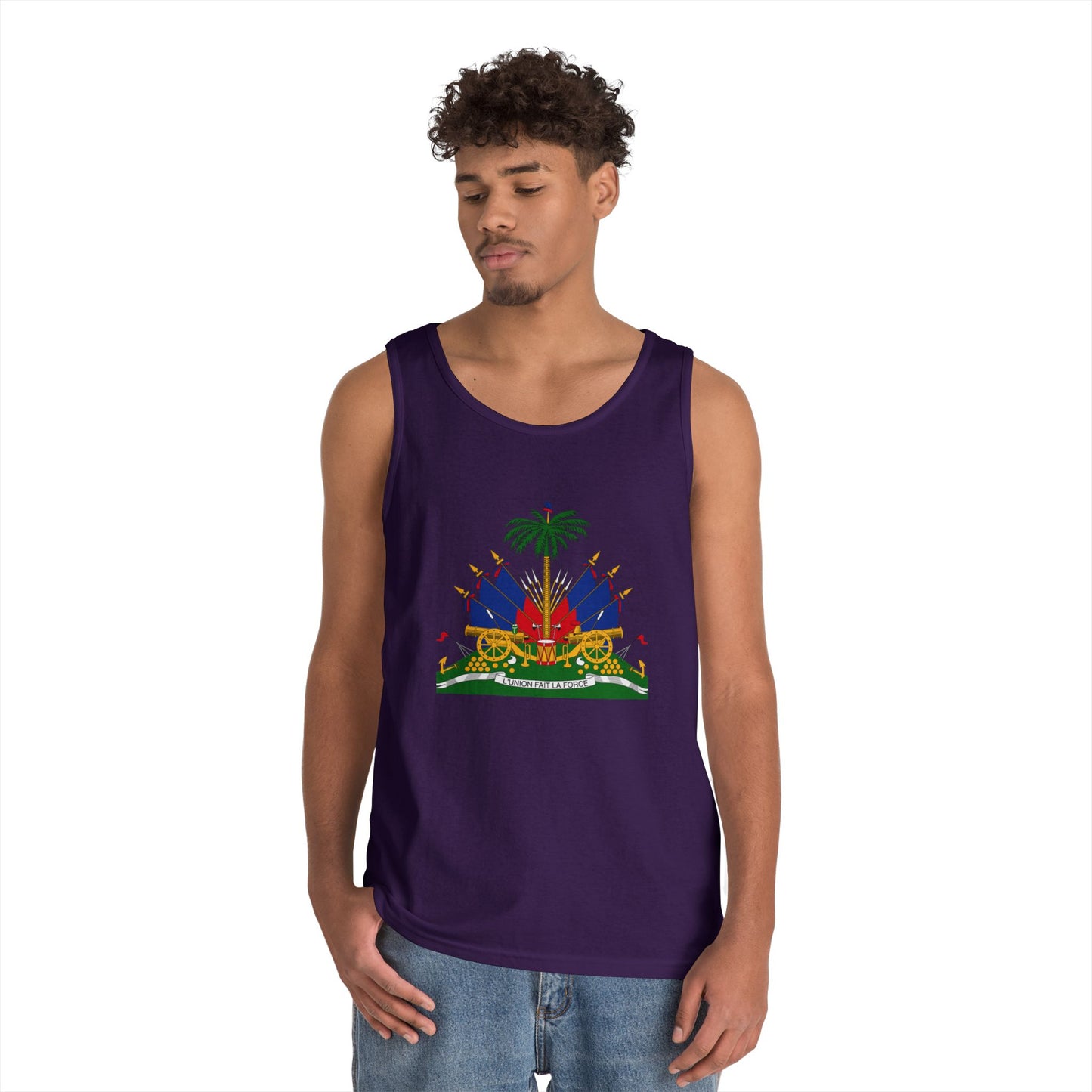 Haitian Pride Tank Top - Unisex Heavy Cotton, Beachwear, Summer Style, Festival Shirt, Gift for Him/Her, Cultural Apparel