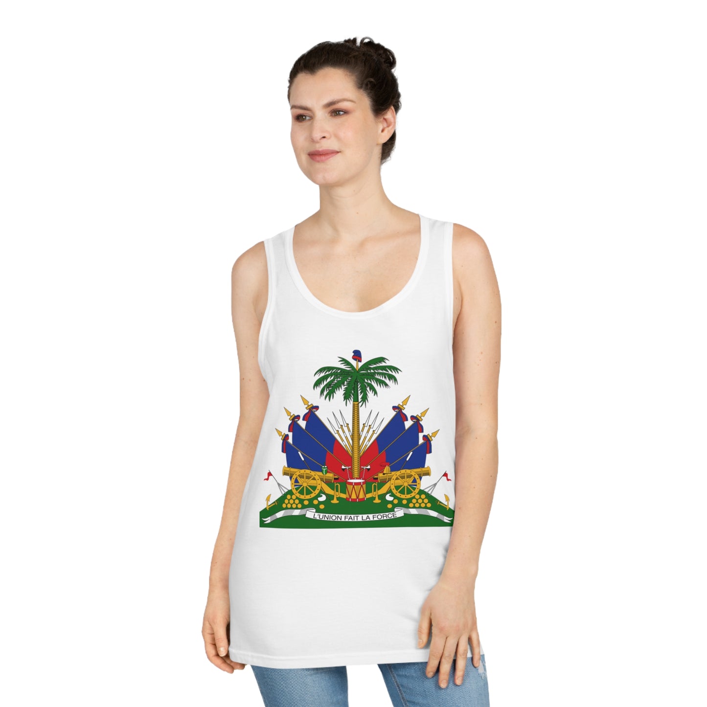 Haiti Coat of Arms Tank Top - Haitian Flag Design - Perfect for Summer Celebrations