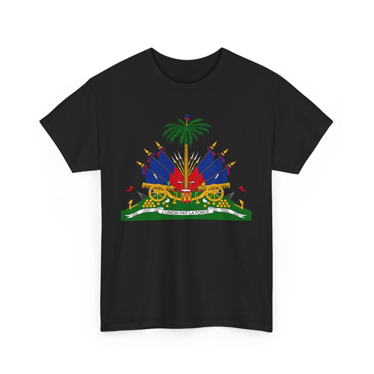 Haiti Coat of Arms Cotton Tee - Haitian Flag Design, Gifts for Heritage Lovers, Casual Wear,  Unisex Tee