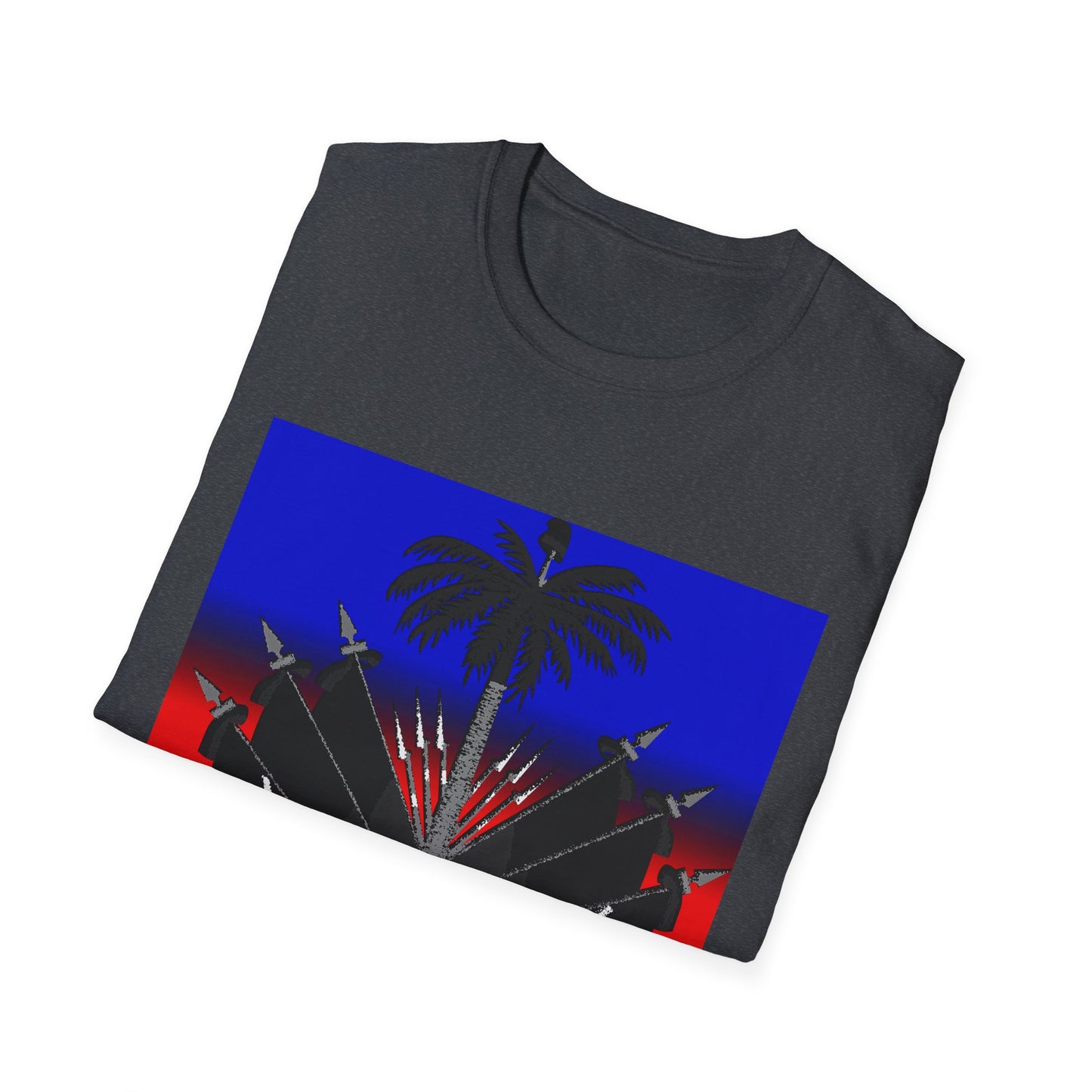 Haitian flag T-shirt with dark emblem