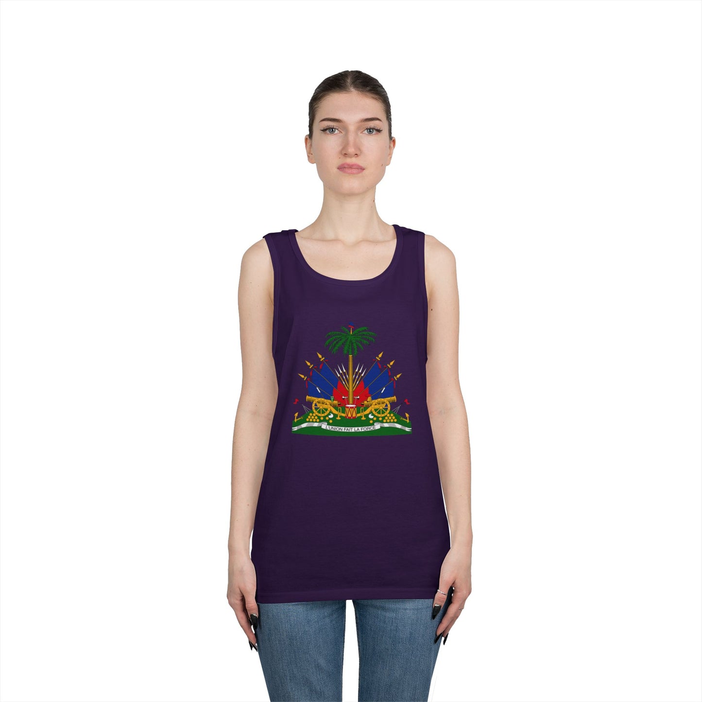 Haitian Pride Tank Top - Unisex Heavy Cotton, Beachwear, Summer Style, Festival Shirt, Gift for Him/Her, Cultural Apparel