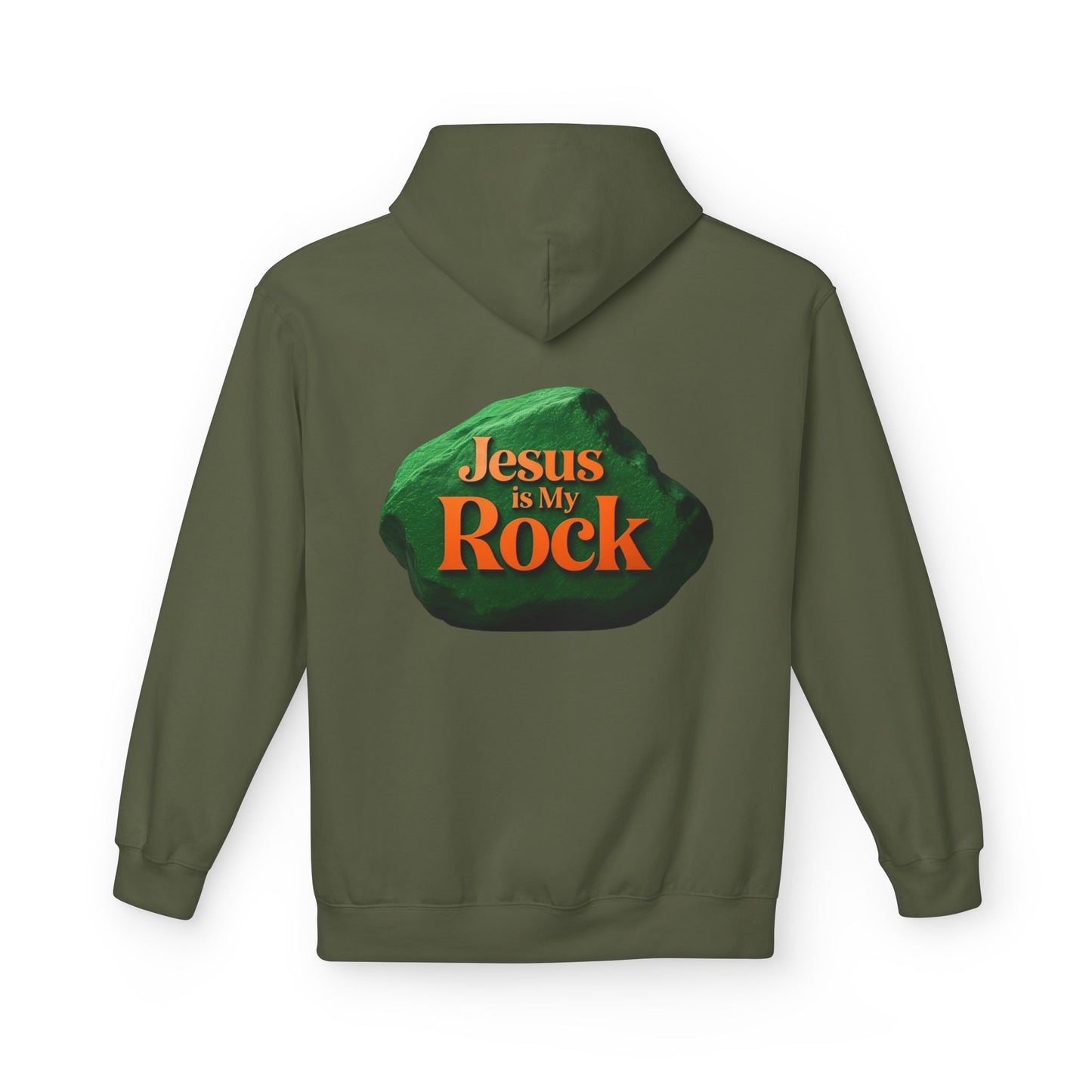 Jesus is My Rock Unisex Fleece Hoodie - Inspirational Comfort for All