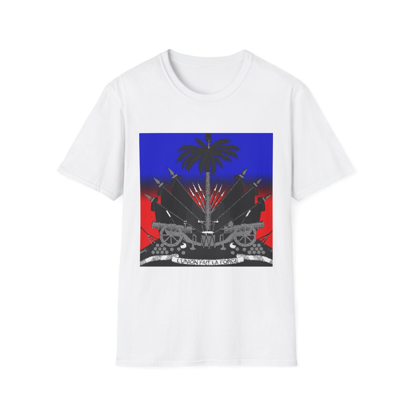 Haitian flag T-shirt with dark emblem