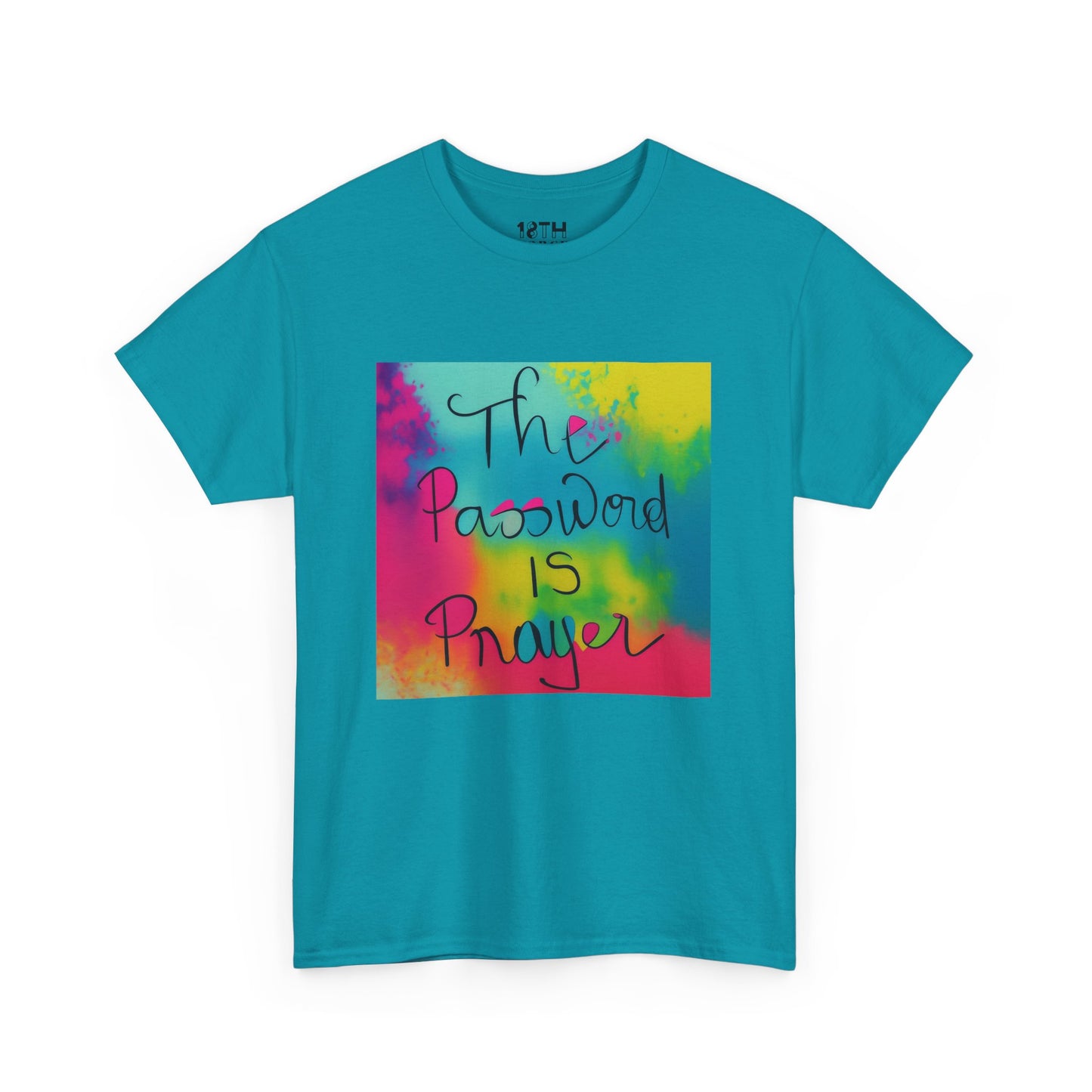 The Password is Prayer Unisex Heavy Cotton Tee | Vibrant Inspirational T-Shirt for Daily Motivation