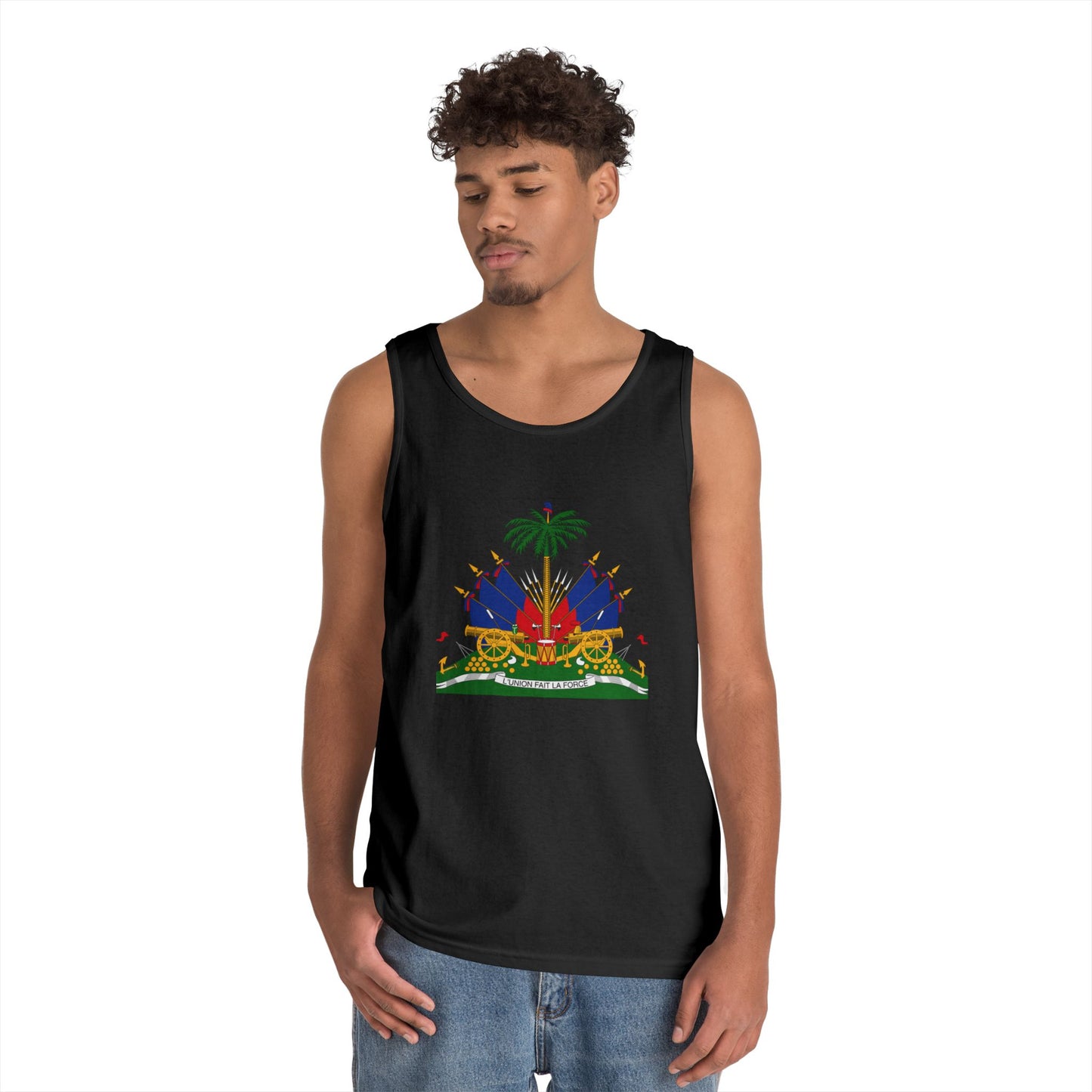Haitian Pride Tank Top - Unisex Heavy Cotton, Beachwear, Summer Style, Festival Shirt, Gift for Him/Her, Cultural Apparel