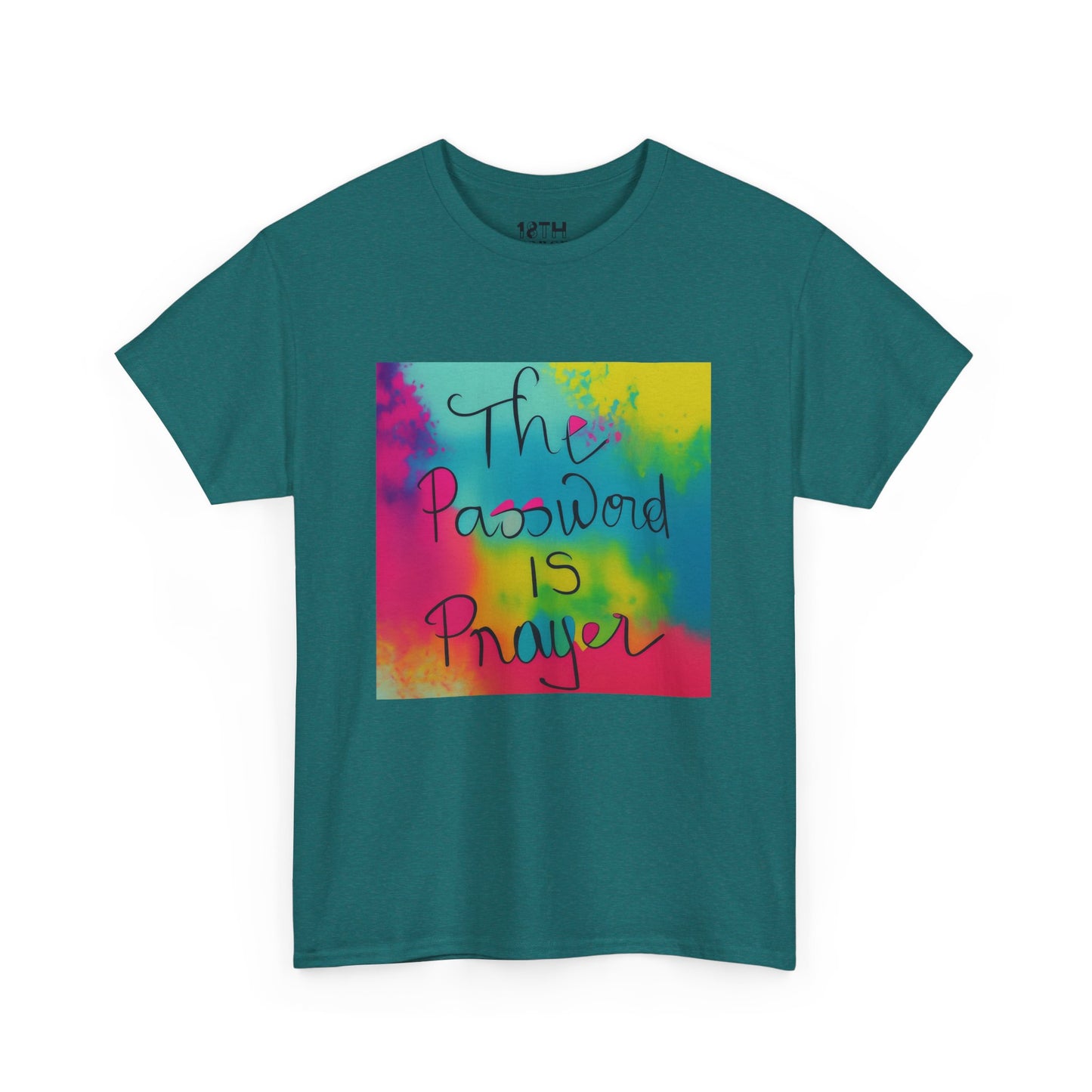 The Password is Prayer Unisex Heavy Cotton Tee | Vibrant Inspirational T-Shirt for Daily Motivation