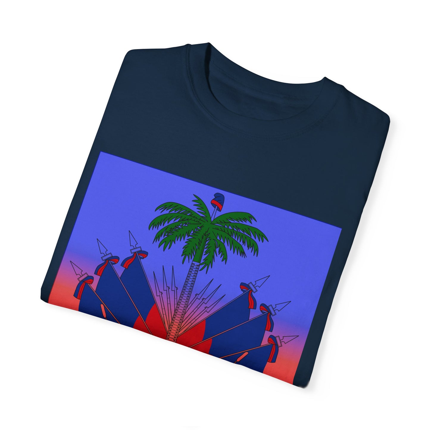 Haitian Pride Garment-Dyed T-Shirt | Vibrant Cultural Art