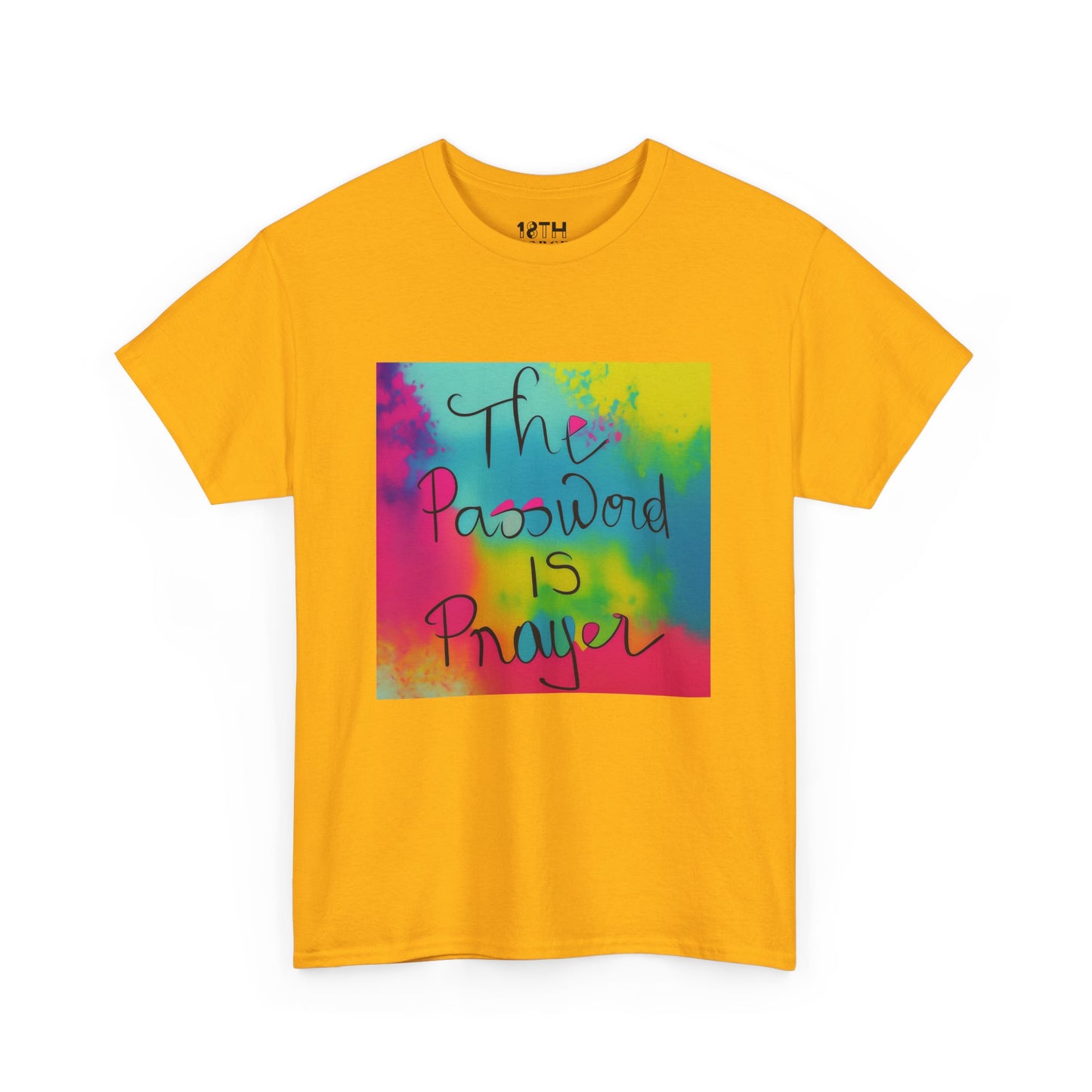 The Password is Prayer Unisex Heavy Cotton Tee | Vibrant Inspirational T-Shirt for Daily Motivation