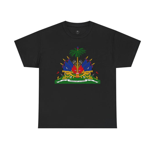 Haiti Coat of Arms Cotton Tee - Haitian Flag Design, Gifts for Heritage Lovers, Casual Wear,  Unisex Tee