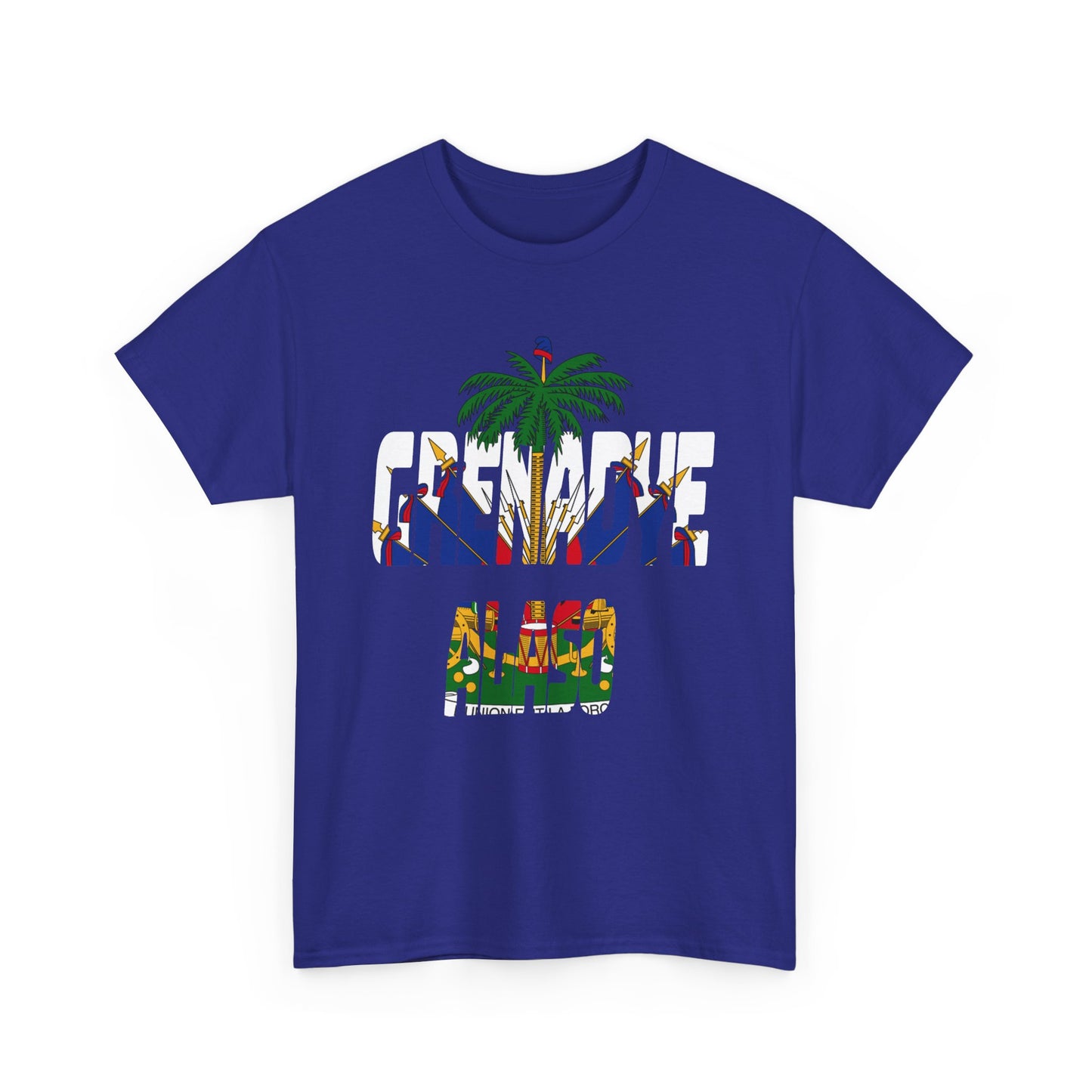 "Grenadye Alaso" Haitian Flag Emblem Print Graphic Tee, Casual Summer Shirt, Unisex T-Shirt, Beach Wear, Vacation Essentials