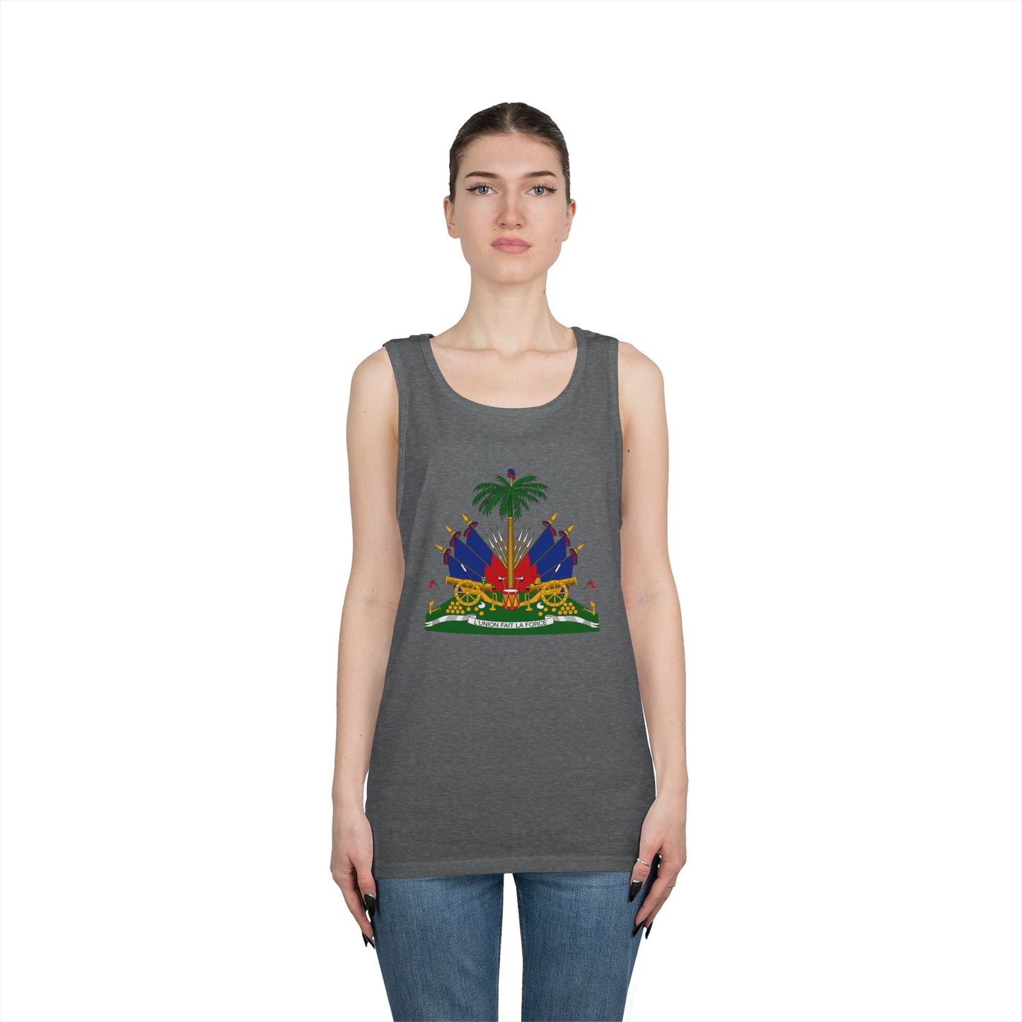 Haitian Pride Tank Top - Unisex Heavy Cotton, Beachwear, Summer Style, Festival Shirt, Gift for Him/Her, Cultural Apparel