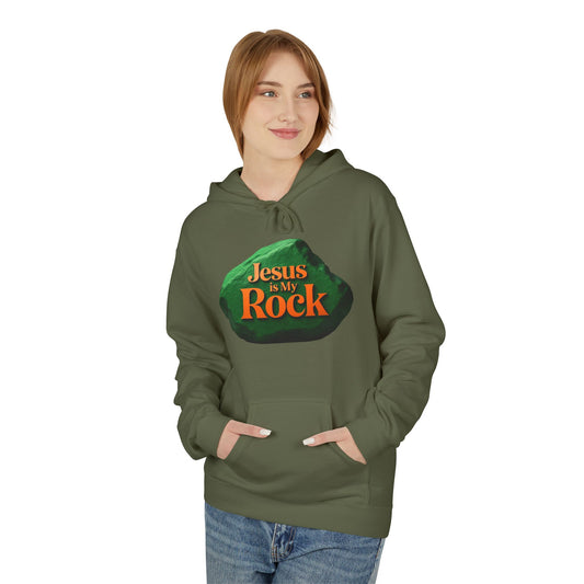 Jesus is My Rock Unisex Fleece Hoodie - Inspirational Comfort for All