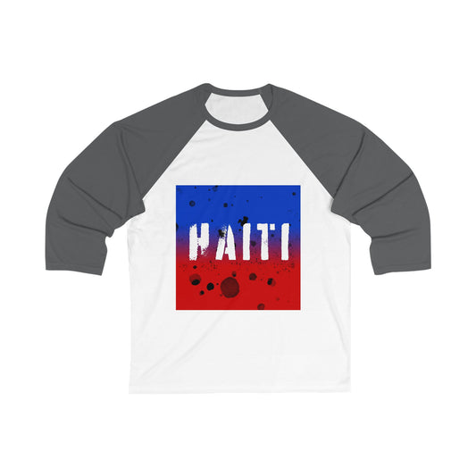 Haiti Pride Unisex 3/4 Sleeve Baseball Tee - Celebrate Culture in Style