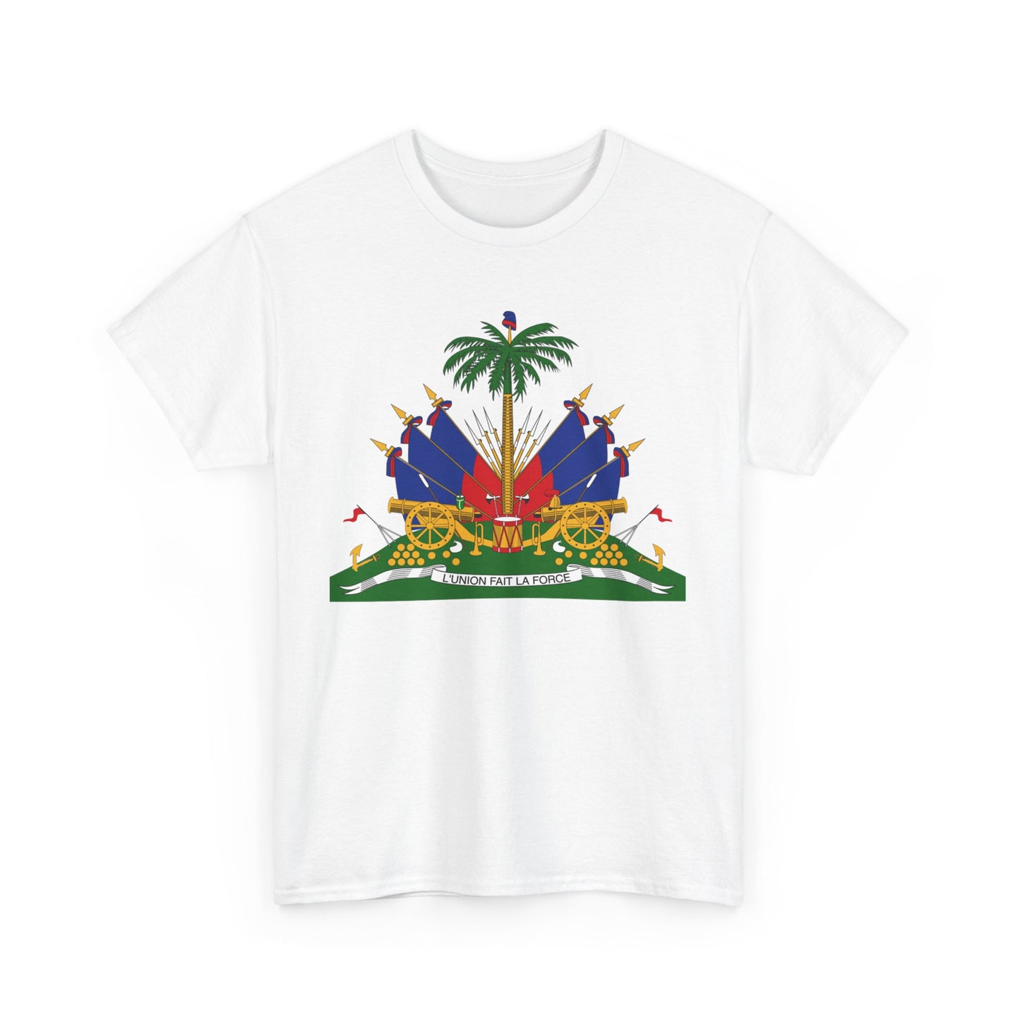 Haiti Coat of Arms Cotton Tee - Haitian Flag Design, Gifts for Heritage Lovers, Casual Wear,  Unisex Tee