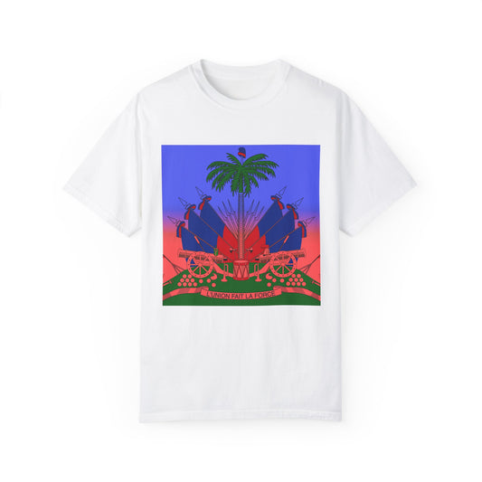 Haitian Pride Garment-Dyed T-Shirt | Vibrant Cultural Art