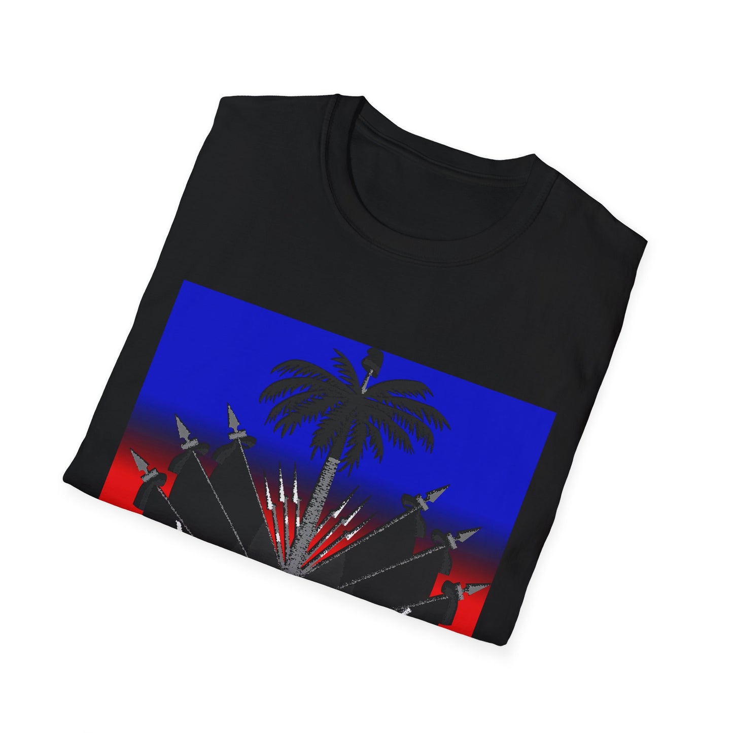 Haitian flag T-shirt with dark emblem