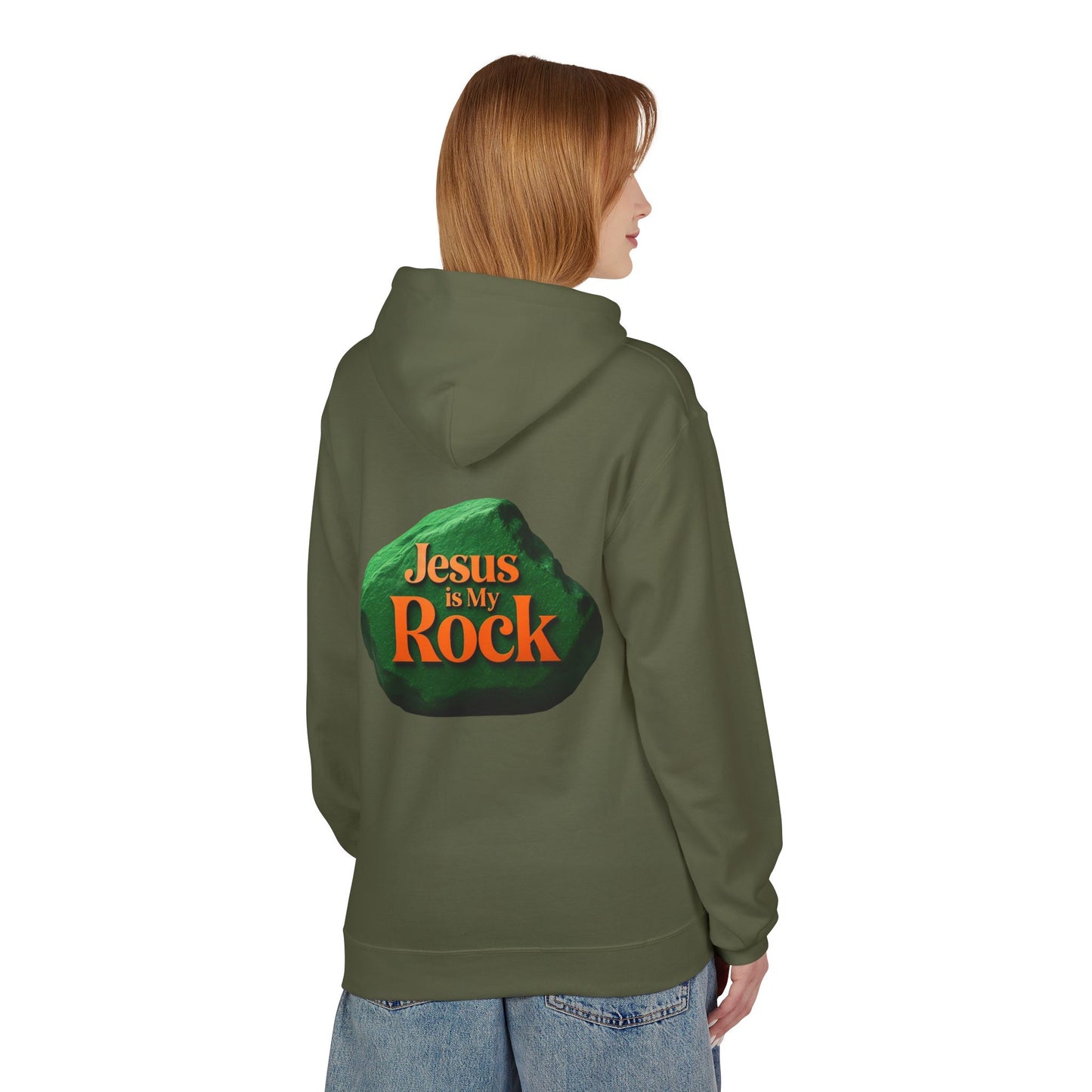 Jesus is My Rock Unisex Fleece Hoodie - Inspirational Comfort for All