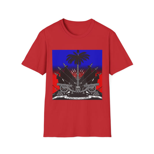 Haitian flag T-shirt with dark emblem