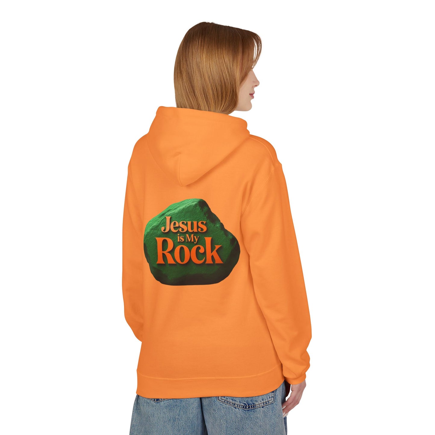 Jesus is My Rock Unisex Fleece Hoodie - Inspirational Comfort for All