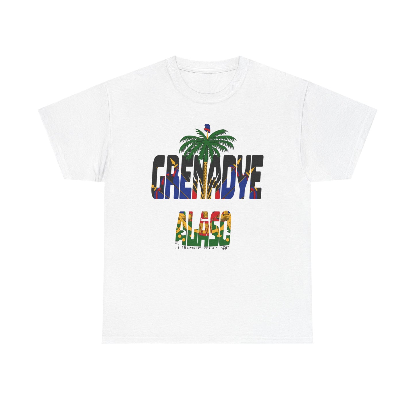 "Grenadye Alaso" Haitian Flag Emblem Print Graphic Tee, Casual Summer Shirt, Unisex T-Shirt, Beach Wear, Vacation Essentials