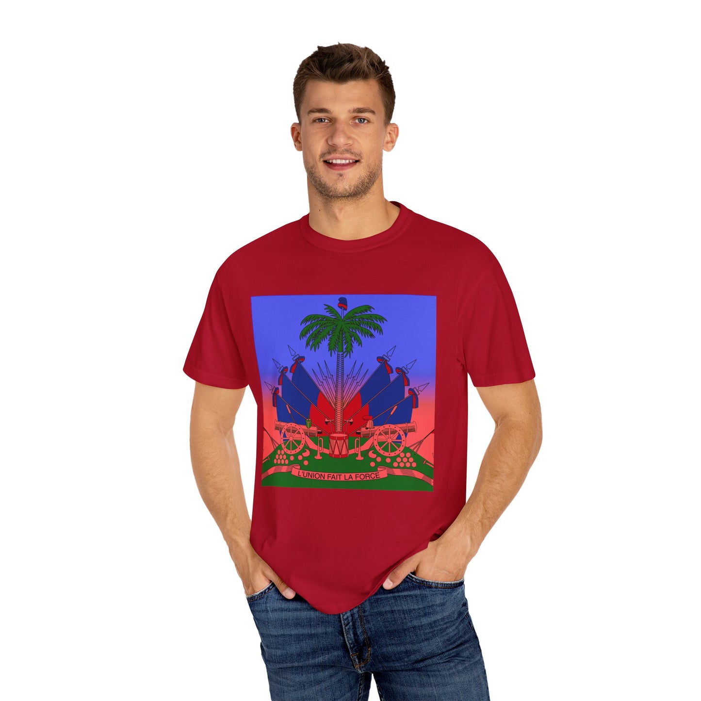 Haitian Pride Garment-Dyed T-Shirt | Vibrant Cultural Art