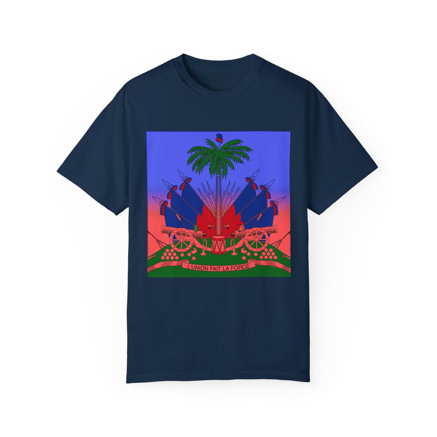 Haitian Pride Garment-Dyed T-Shirt | Vibrant Cultural Art