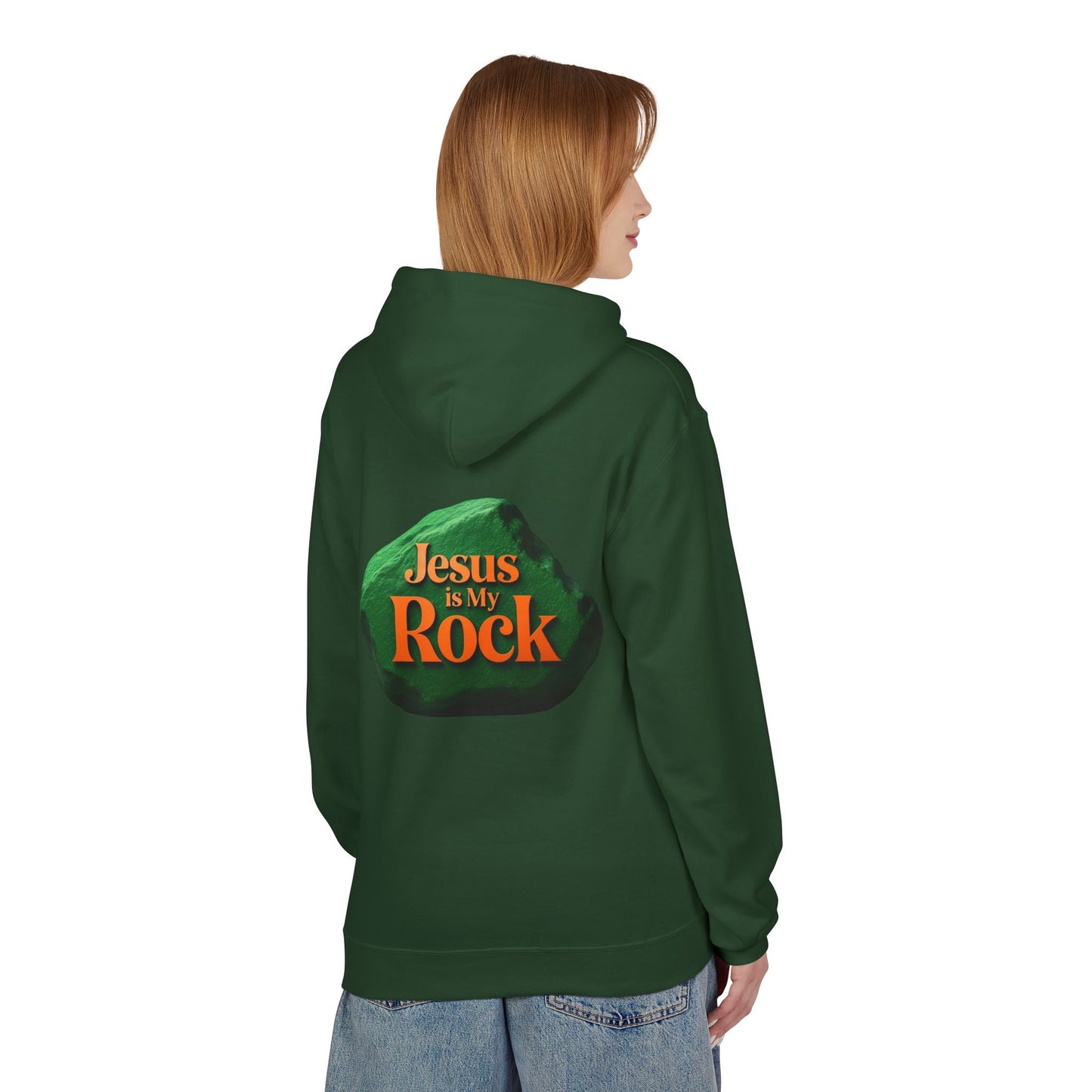 Jesus is My Rock Unisex Fleece Hoodie - Inspirational Comfort for All