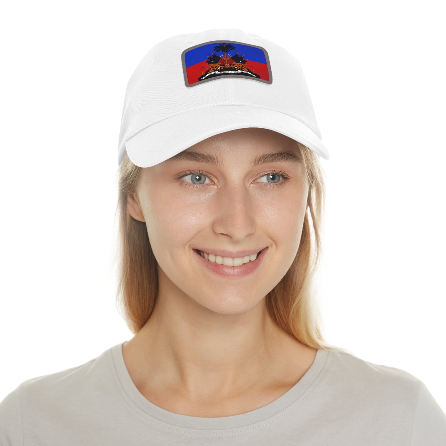 Haitian Flag Dad Hat with Leather Patch - Casual Style for Everyday Wear